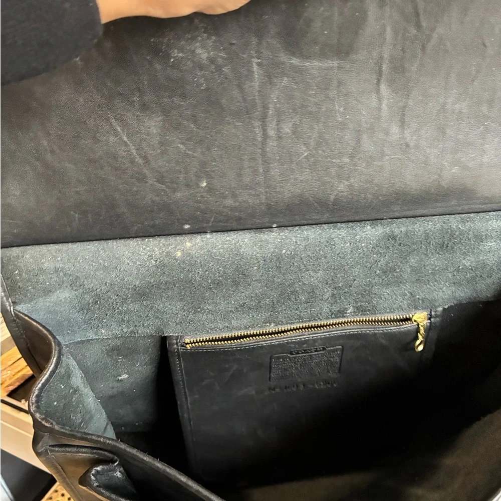 Coach vintage black leather laptop business satchel bag - Picture 4 of 7